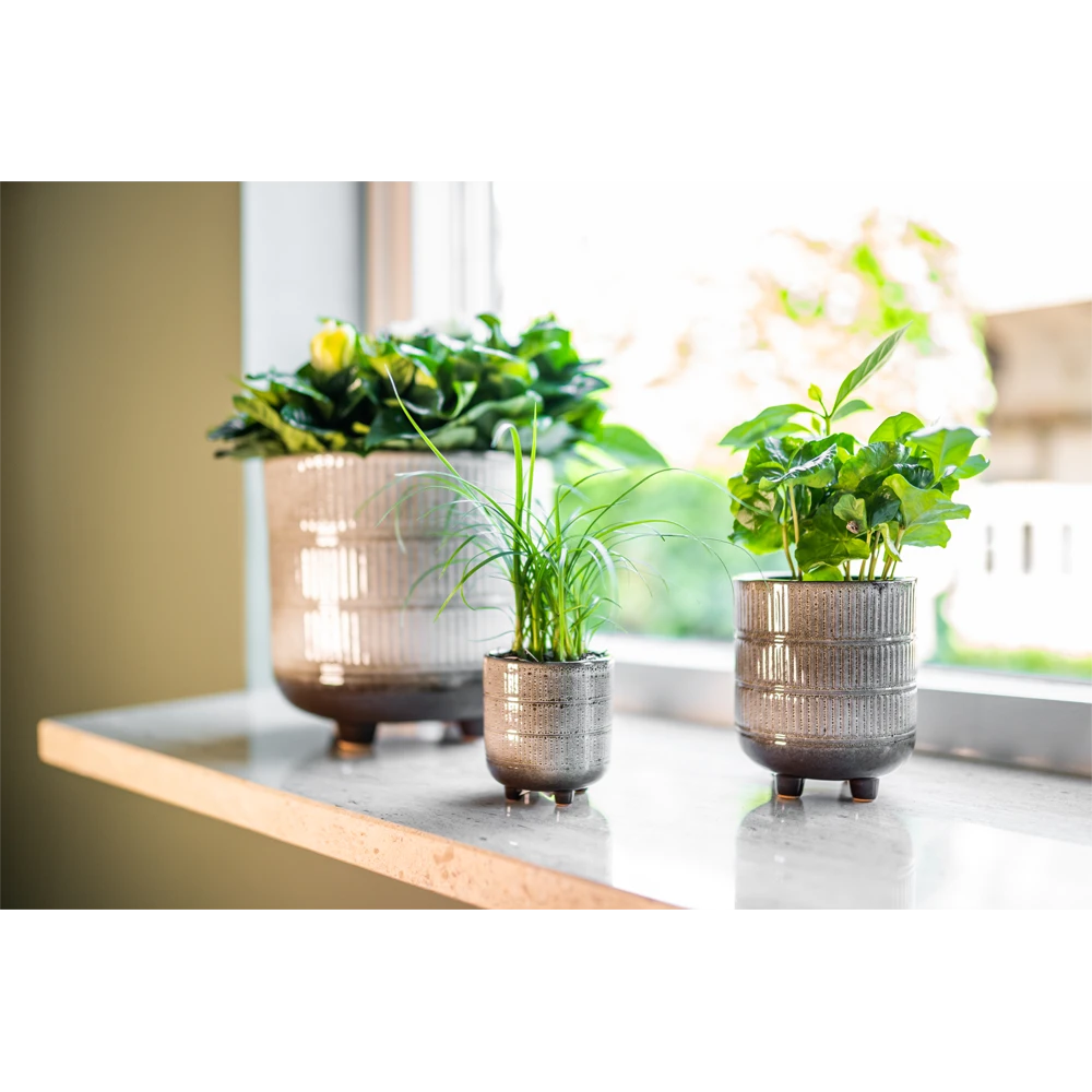 Bloempot Denise - D17 X H17cm - Off White 2 Bloempot Denise - D17 X H17cm - Off White - Afbeelding 2