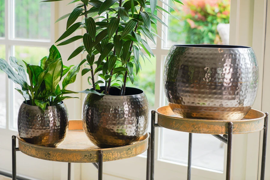 Bloempot Kody - D23 X H19cm - Lood 2 Bloempot Kody - D23 X H19cm - Lood - Afbeelding 2