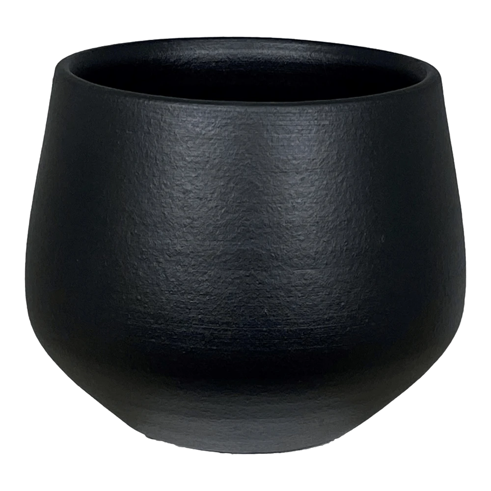 Bloempot Petra - D27 X H24cm - Mat Zwart 1 Bloempot Petra - D27 X H24cm - Mat Zwart