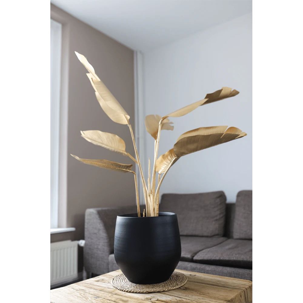 Bloempot Petra - D27 X H24cm - Mat Zwart 2 Bloempot Petra - D27 X H24cm - Mat Zwart - Afbeelding 2