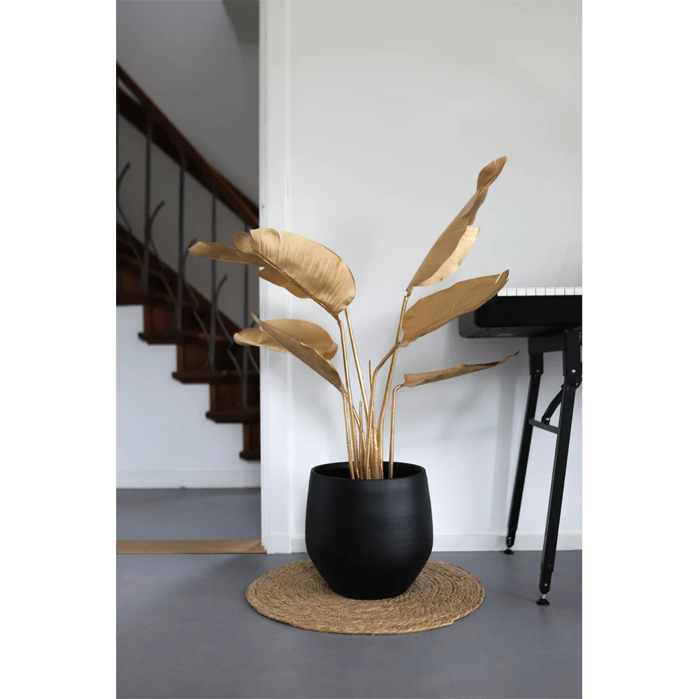 Bloempot Petra - D27 X H24cm - Mat Zwart 3 Bloempot Petra - D27 X H24cm - Mat Zwart - Afbeelding 3