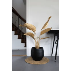 Bloempot Petra - D19 X H16cm - Mat Zwart -Huisdecoratie bloempot petra mat zwart 3