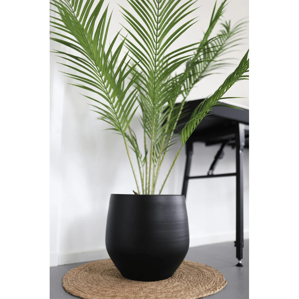 Bloempot Petra - D27 X H24cm - Mat Zwart 4 Bloempot Petra - D27 X H24cm - Mat Zwart - Afbeelding 4