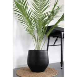 Bloempot Petra - D19 X H16cm - Mat Zwart -Huisdecoratie bloempot petra mat zwart 4