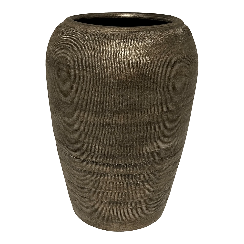 Bloempot Phoenix Hoog - D27 X H45cm - Zilver 1 Bloempot Phoenix Hoog - D27 X H45cm - Zilver