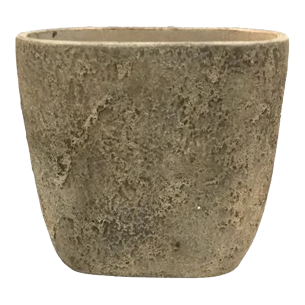 Bloempot Shanon Ovaal - L38 X B16 X H38cm - Earth Groen 1 Bloempot Shanon Ovaal - L38 X B16 X H38cm - Earth Groen