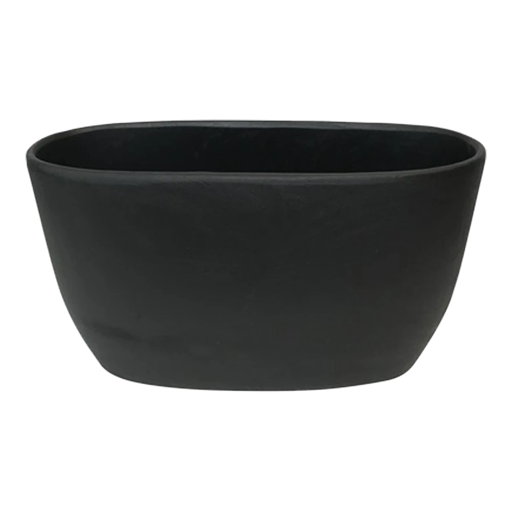 Bloempot Shanon Ovaal - L45 X B18 X H26cm - Mat Zwart