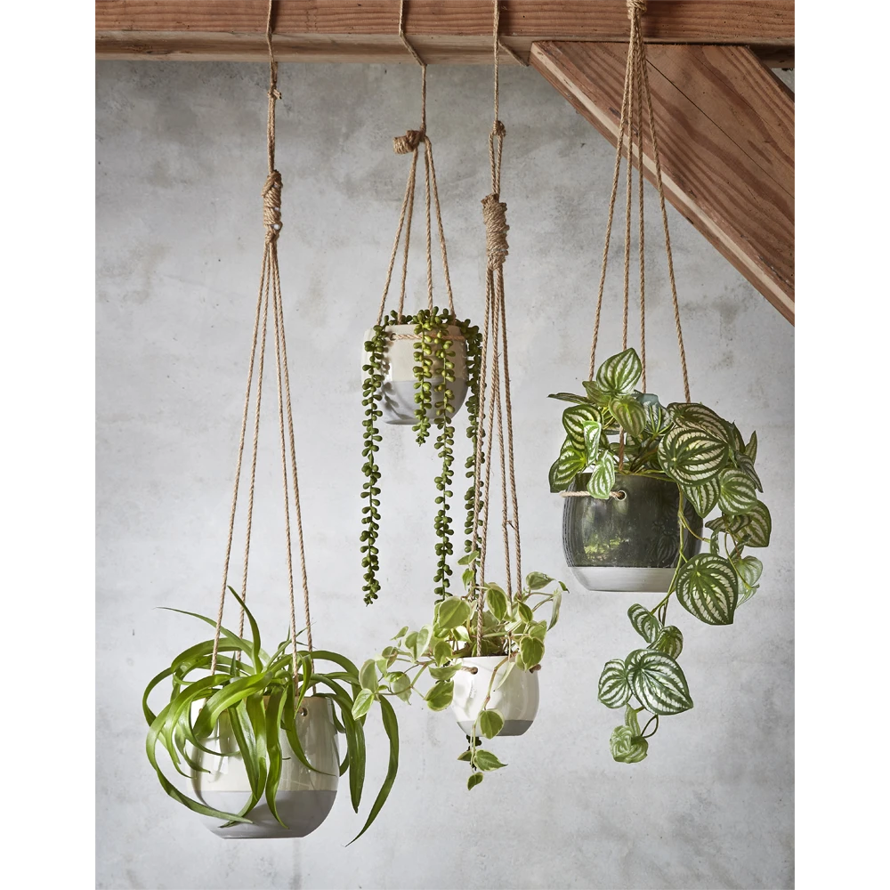 Hangpot Resa - D18,5 X H17cm - Lichtgrijs 5 Hangpot Resa - D18,5 X H17cm - Lichtgrijs - Afbeelding 5