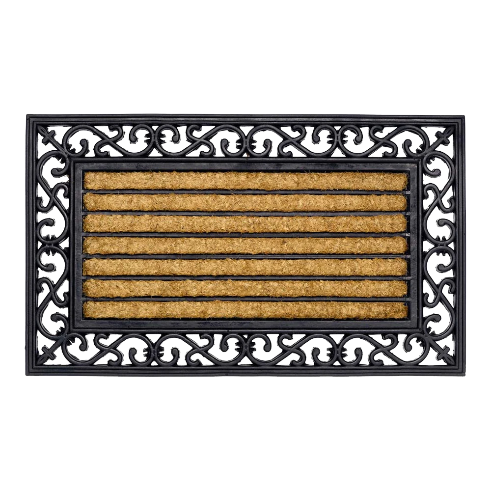 HAMAT Impala Brush Rectangle Kokosmat - 75x45cm - Naturel/Zwart - Deurmat 1 HAMAT Impala Brush Rectangle Kokosmat - 75x45cm - Naturel/Zwart - Deurmat