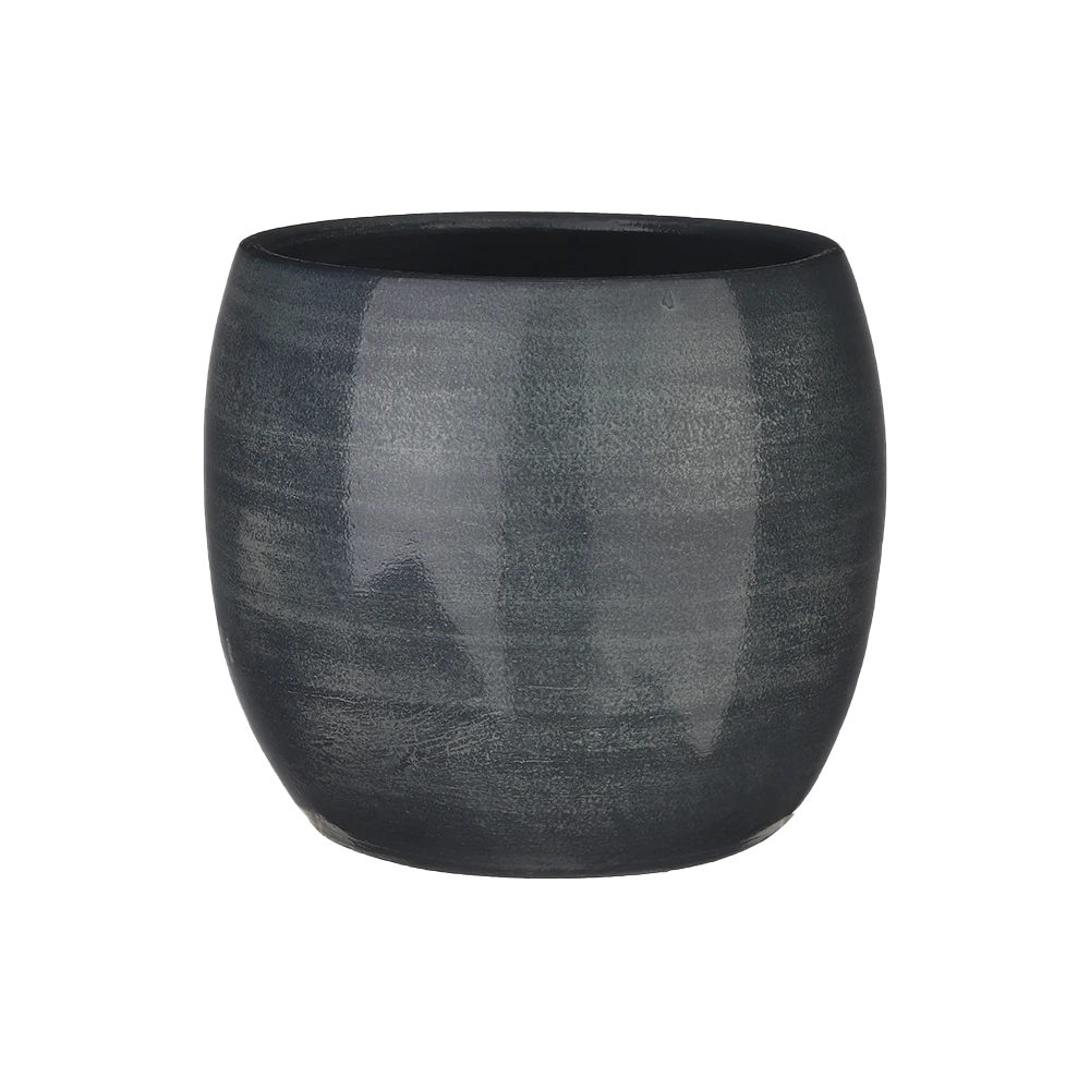 Bloempot Lester - D24 X H22cm - Donkerblauw 1 Bloempot Lester - D24 X H22cm - Donkerblauw