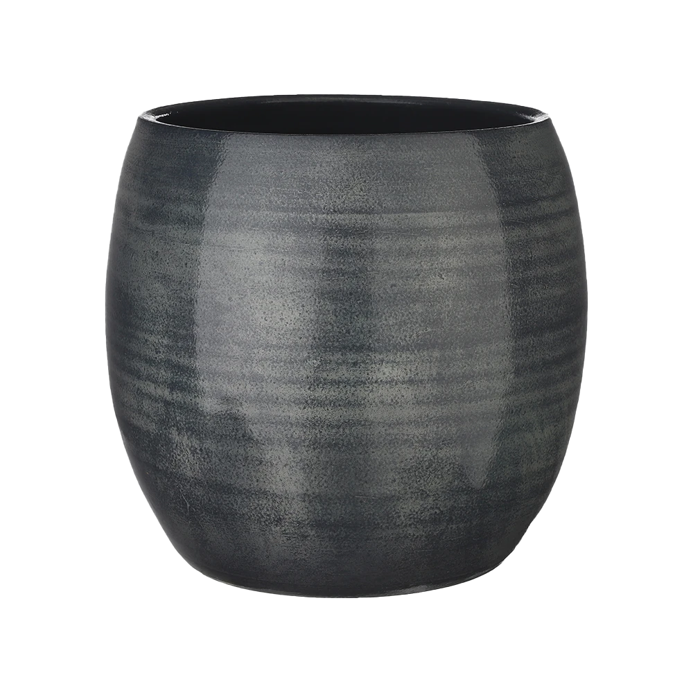 Bloempot Lester - D28 X H26cm - Donkerblauw 1 Bloempot Lester - D28 X H26cm - Donkerblauw