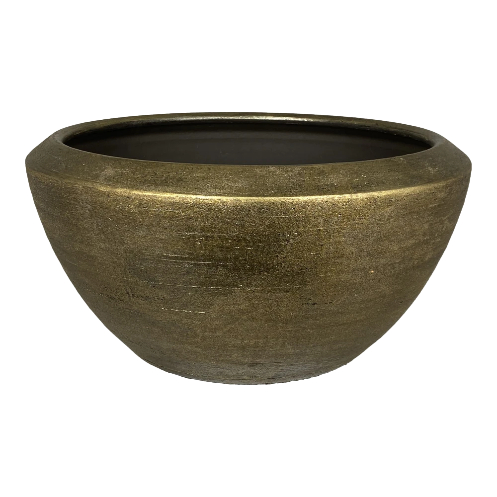 Plantenschaal Kos - D45 X H20cm - Goud 1 Plantenschaal Kos - D45 X H20cm - Goud