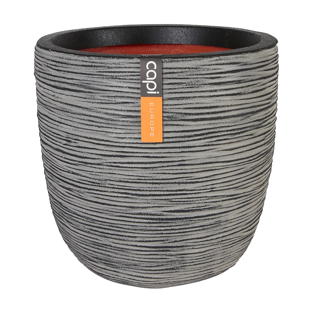 Capi Bloempot Bol Nature Rib NL - D43 X H41cm - Antraciet 1 Capi Bloempot Bol Nature Rib NL - D43 X H41cm - Antraciet