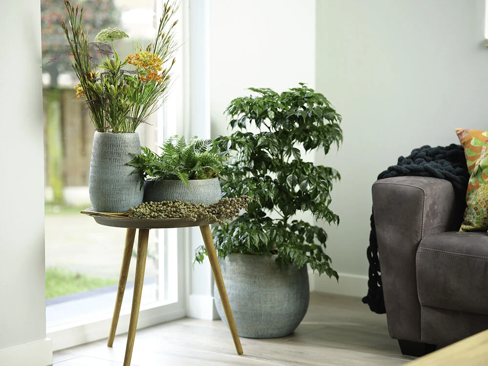 Bloempot Ryan - D36 X H32cm - Shiny Blue 3 Bloempot Ryan - D36 X H32cm - Shiny Blue - Afbeelding 3