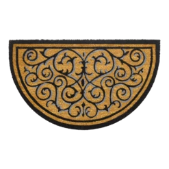 HAMAT Ruco Design Vloermat - Halfrond - 75x45cm - Zwart/Bruin - Deurmat