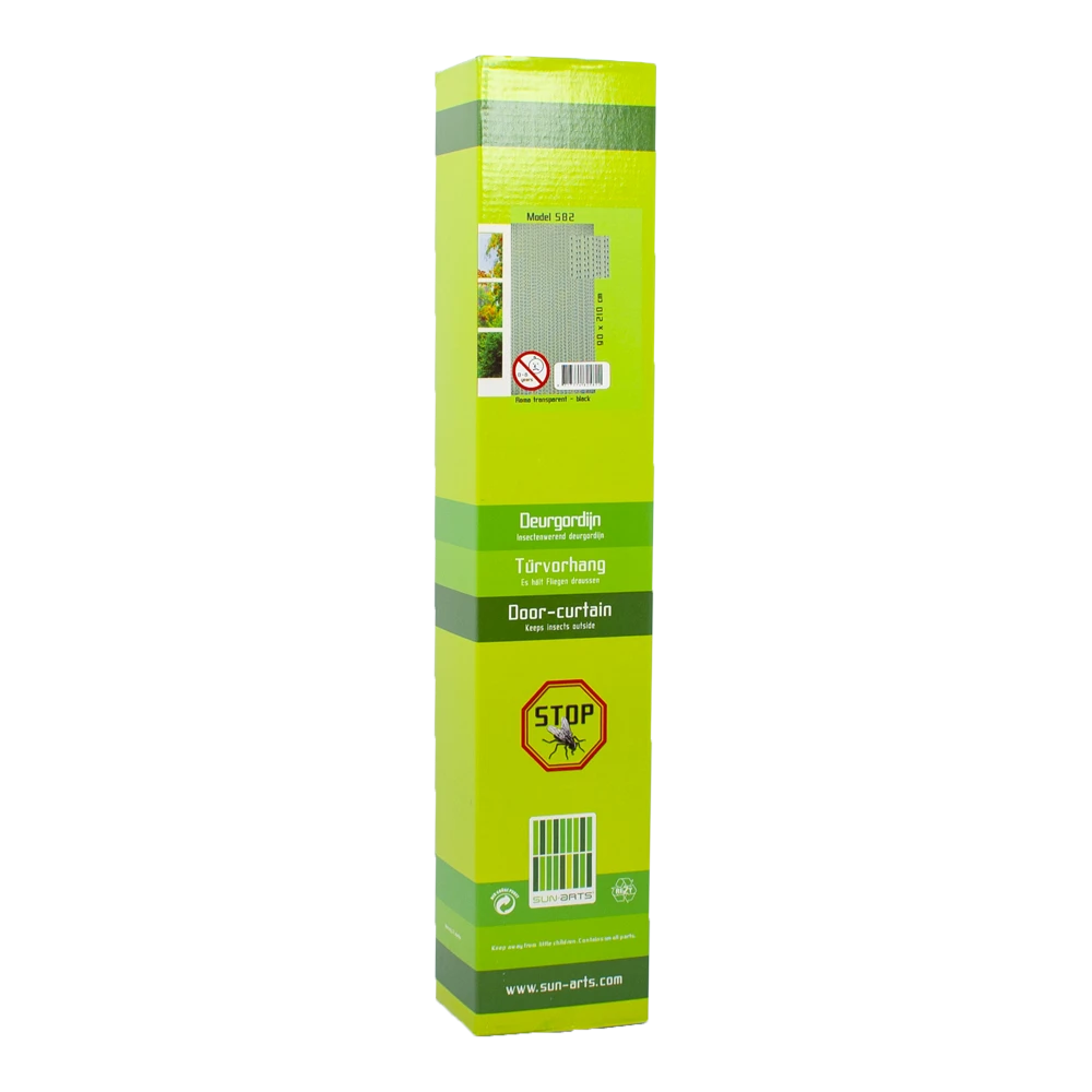 Vliegengordijn Roma - Transparant/Zwart - 90 X 210cm - Sun-Arts - Afbeelding 2