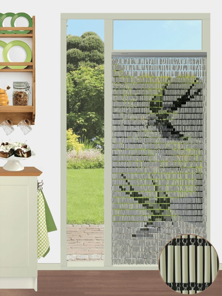 Vliegengordijn Zwaluwen - Creme/Zwart - 100 X 232cm - Sun-Arts 4 Vliegengordijn Zwaluwen - Creme/Zwart - 100 X 232cm - Sun-Arts - Afbeelding 4