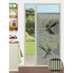 Vliegengordijn Zwaluwen - Creme/Zwart - 90 X 210cm - Sun-Arts -Huisdecoratie vliegengordijn zwaluwen creme zwart 90 x 210cm sun arts 90 5 4