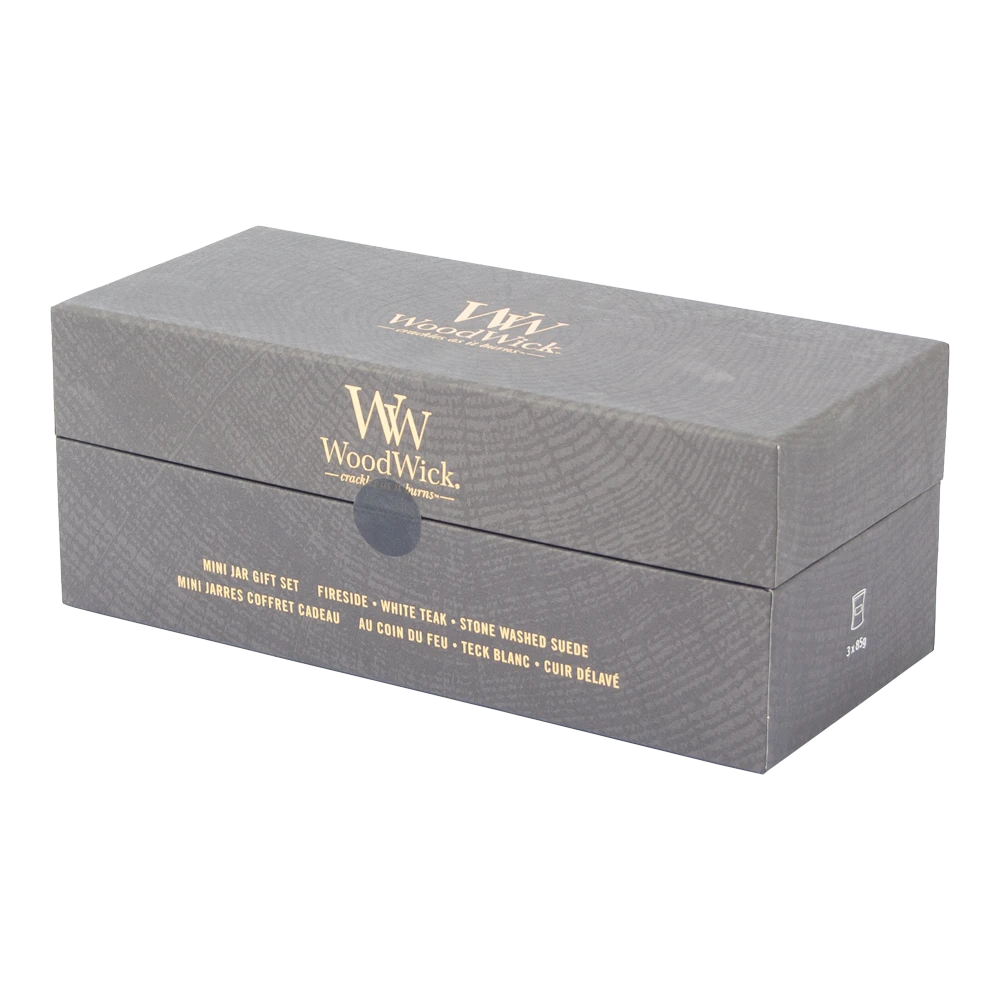 Woodwick Deluxe Gift Set Mini Jar Woody - Geurkaars 2 Woodwick Deluxe Gift Set Mini Jar Woody - Geurkaars - Afbeelding 2