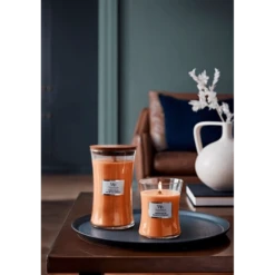 Woodwick Pumpkin Praline Large Candle - Geurkaars -Huisdecoratie woodwick pumpkin praline large candle geurkaars 3