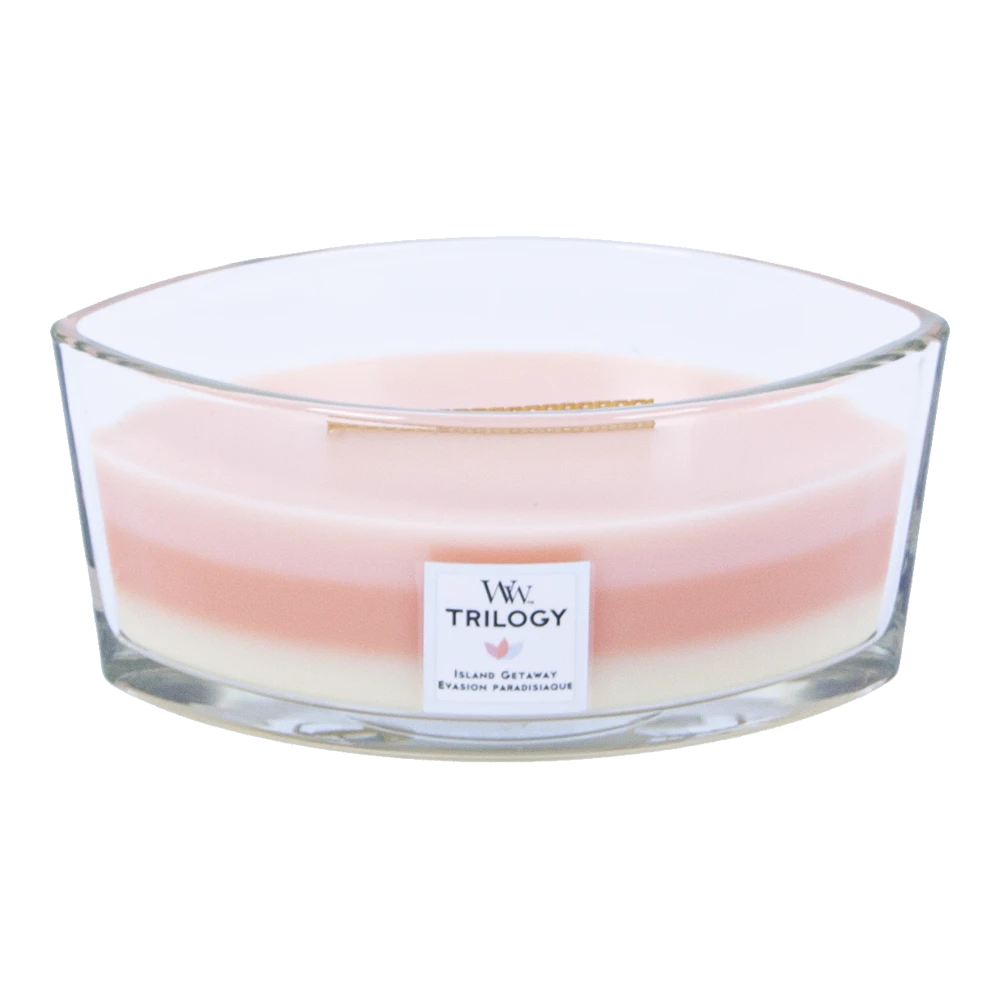 Woodwick Trilogy Island Getaway Ellipse Candle - Geurkaars 2 Woodwick Trilogy Island Getaway Ellipse Candle - Geurkaars - Afbeelding 2