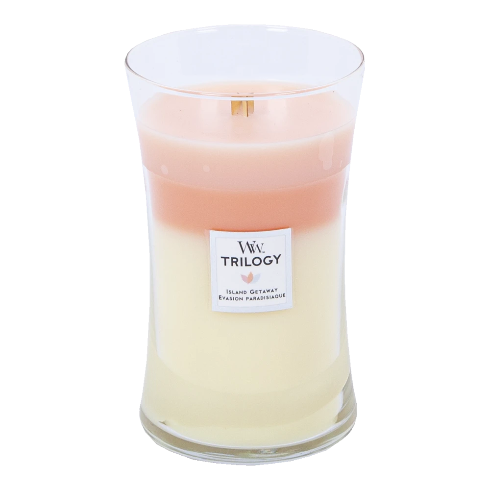 Woodwick Trilogy Island Getaway Large Candle - Geurkaars 2 Woodwick Trilogy Island Getaway Large Candle - Geurkaars - Afbeelding 2