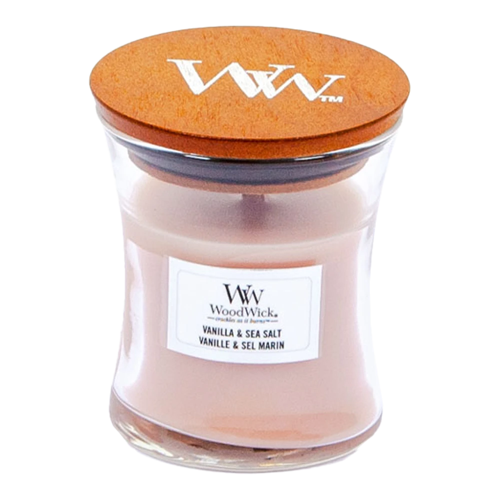Woodwick Vanilla & Sea Salt Mini Candle - Geurkaars 1 Woodwick Vanilla & Sea Salt Mini Candle - Geurkaars